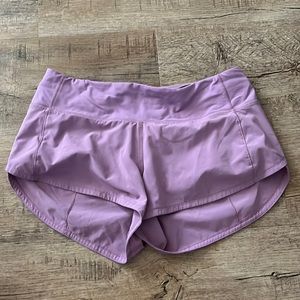 lululemon purple lined short 2.5 shorts